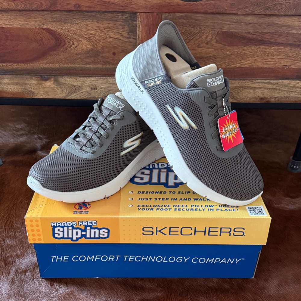 Skechers Men’s Gray Slip-On Mesh Sneakers